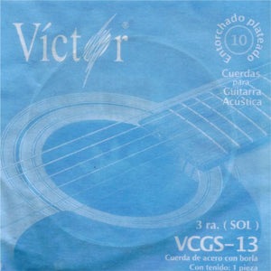 3ra Cuerda de Acero para Guitarra Acústica 13 Victor