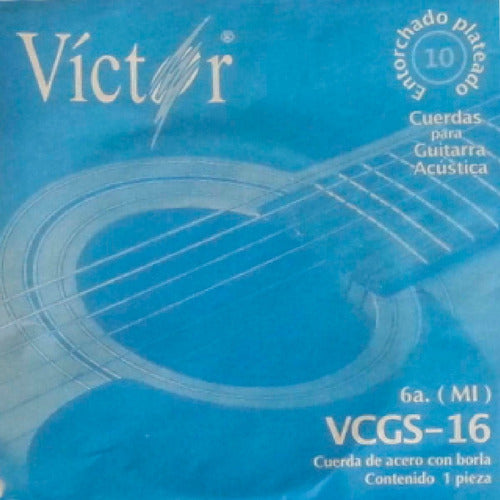 6ta Cuerda de Acero para Guitarra Acústica 16 Victor