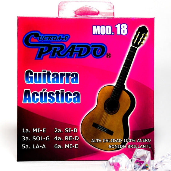 Encordadura de Acero para Guitarra Acústica PRA-08 Prado