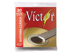 Encordadura Nylon Negro con Borla para Guitarra Clásica VCGS-20 Victor